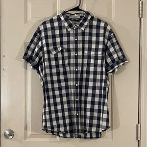 Levi's Navy and White Plaid Casual Shirt